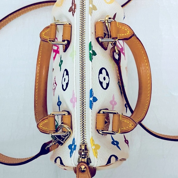 Louis Vuitton LV Handbag M92645 Mini Speedy White Monogram Multicolor -EXCELLENT - Picture 8 of 12
